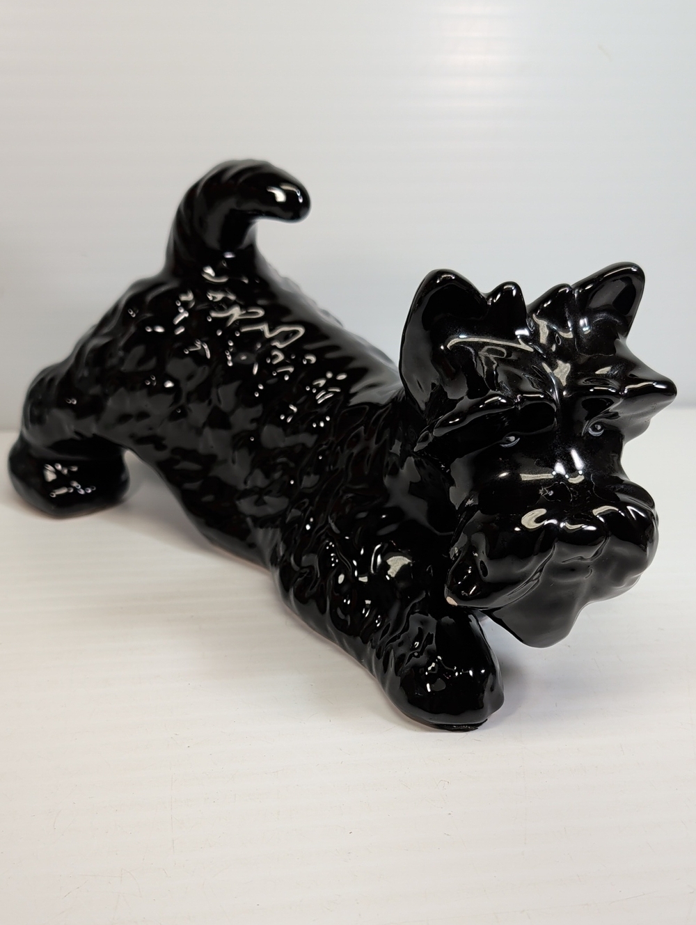 Vintage Black Scottish Terrier Figurine Ceramic Scottie Dog 6" Pre Owned
